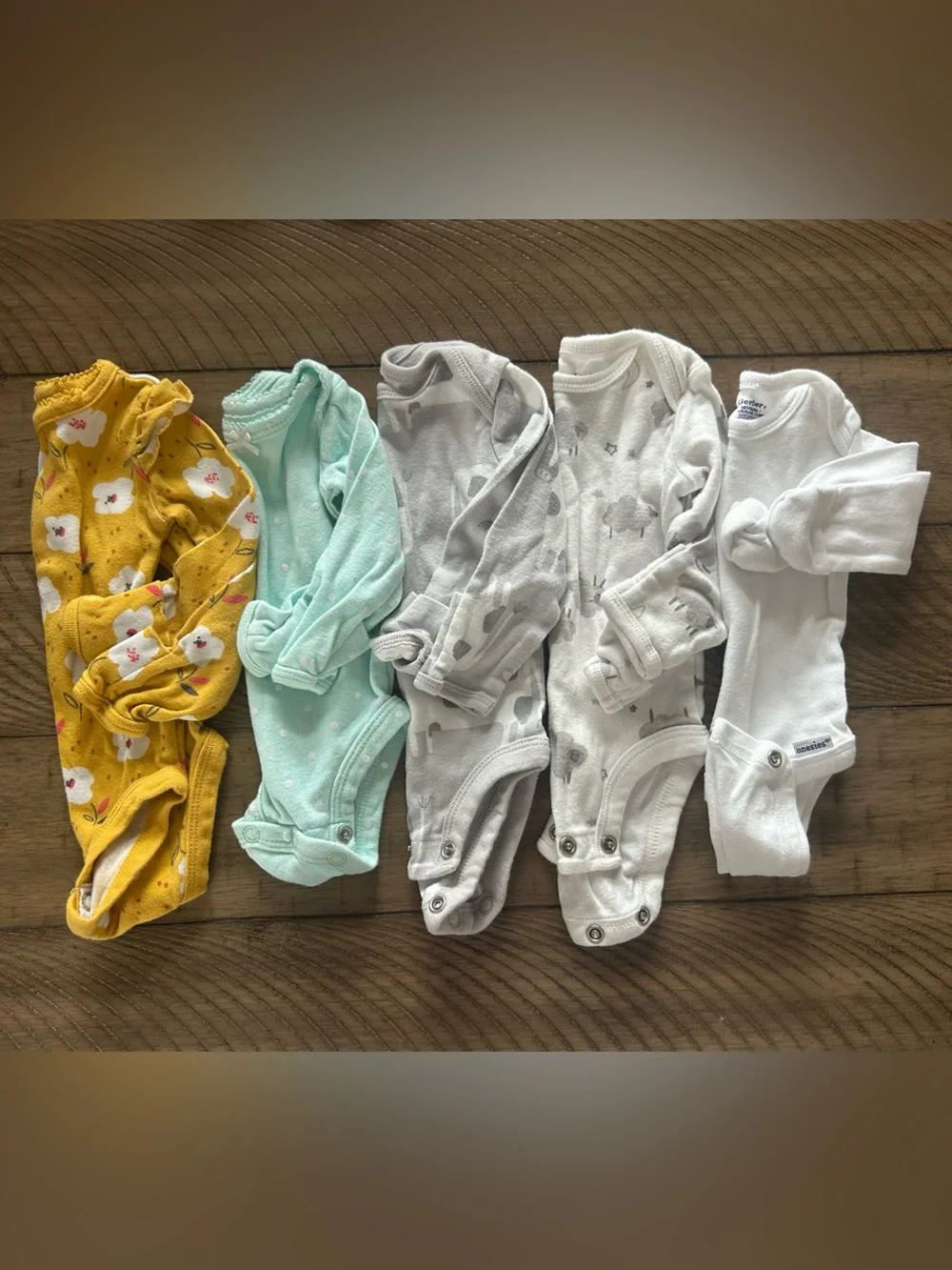 NB Long Sleeve Onesies with mittens